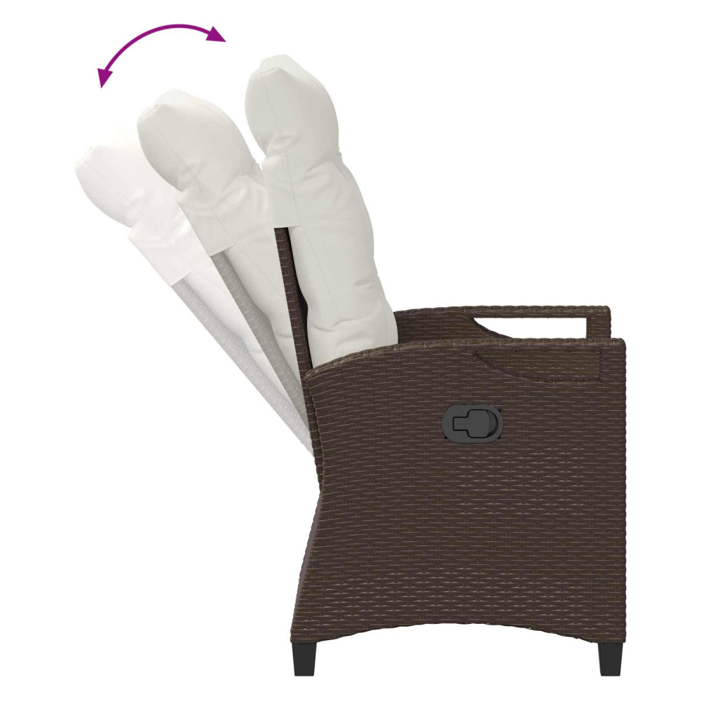Produktbild för Trädgård Stol 2 pcs Brun och Kräm 56 x 60 x 112 cm