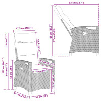 Produktbild för Trädgård Stol 2 pcs Grå och mörkgrå 56 x 60 x 112 cm