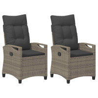 Produktbild för Trädgård Stol 2 pcs Grå och mörkgrå 56 x 60 x 112 cm