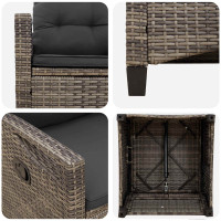 Produktbild för Trädgård Stol 2 pcs Grå och mörkgrå 56 x 60 x 112 cm
