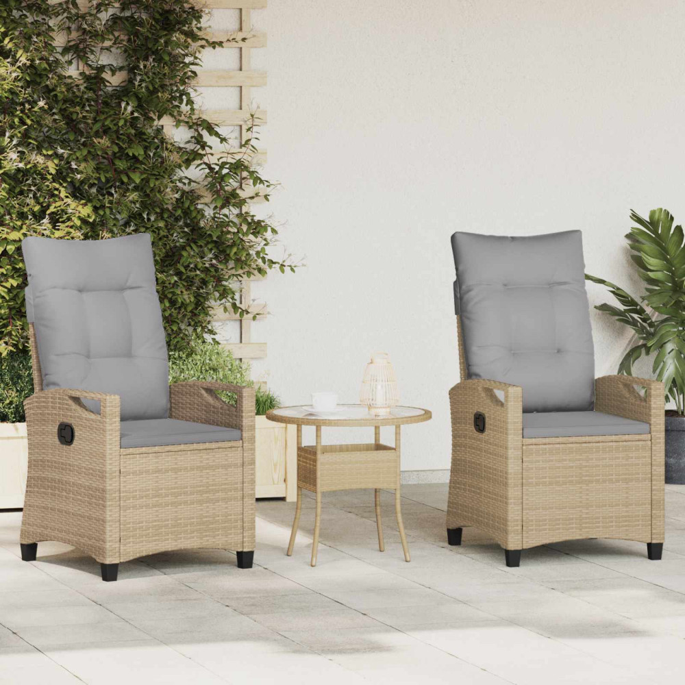 Produktbild för Trädgård Stol 2 pcs Beige och Ljusgrå 56 x 60 x 112 cm