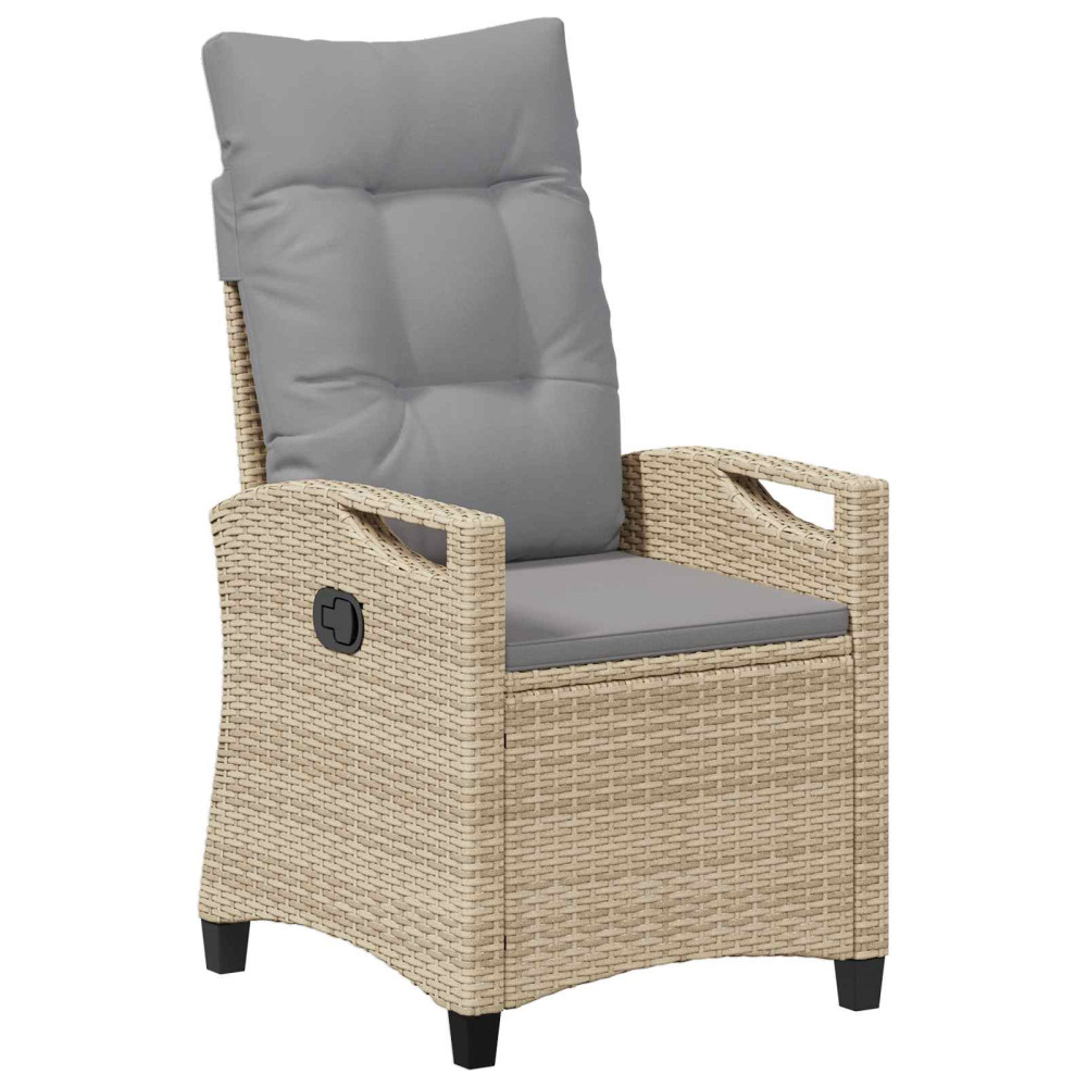 Produktbild för Trädgård Stol 2 pcs Beige och Ljusgrå 56 x 60 x 112 cm