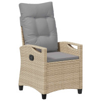 Produktbild för Trädgård Stol 2 pcs Beige och Ljusgrå 56 x 60 x 112 cm