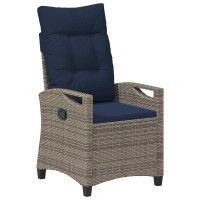 Produktbild för Trädgård Stol 2 pcs grått och marinblått 56 x 60 x 112 cm