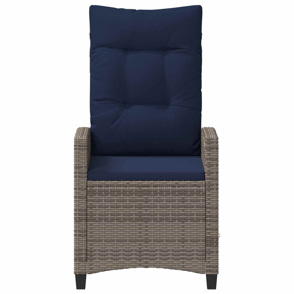 Produktbild för Trädgård Stol 2 pcs grått och marinblått 56 x 60 x 112 cm