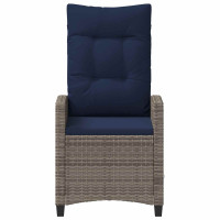 Produktbild för Trädgård Stol 2 pcs grått och marinblått 56 x 60 x 112 cm