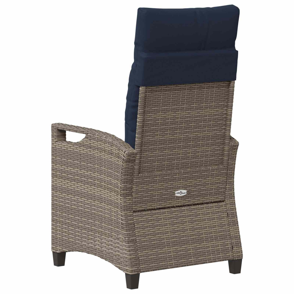 Produktbild för Trädgård Stol 2 pcs grått och marinblått 56 x 60 x 112 cm