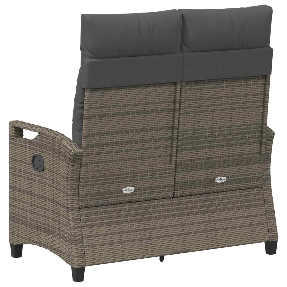 Produktbild för Trädgårdsbänk med kudde Grå och mörkgrå 105 x 60 x 112 cm