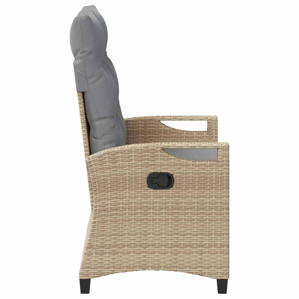 Produktbild för Trädgårdsbänk med kudde Beige och Ljusgrå 105 x 60 x 112 cm