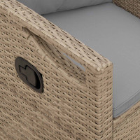 Produktbild för Trädgårdsbänk med kudde Beige och Ljusgrå 105 x 60 x 112 cm