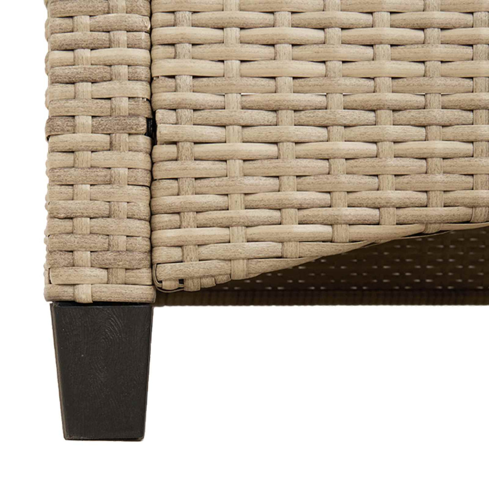 Produktbild för Trädgårdsbänk med kudde Beige och Ljusgrå 105 x 60 x 112 cm