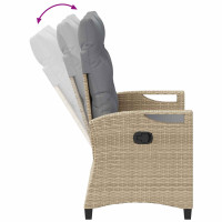 Produktbild för Trädgårdsbänk med kudde Beige och Ljusgrå 105 x 60 x 112 cm