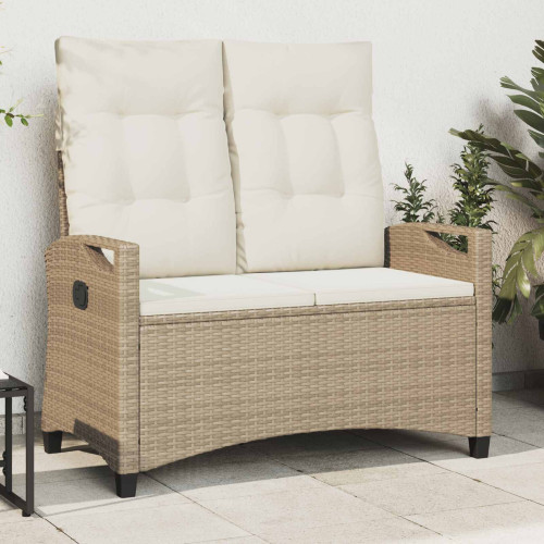 vidaXL Trädgårdsbänk med kudde Beige och gräddfärgad 105 x 60 x 112 cm