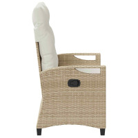 Produktbild för Trädgårdsbänk med kudde Beige och gräddfärgad 105 x 60 x 112 cm