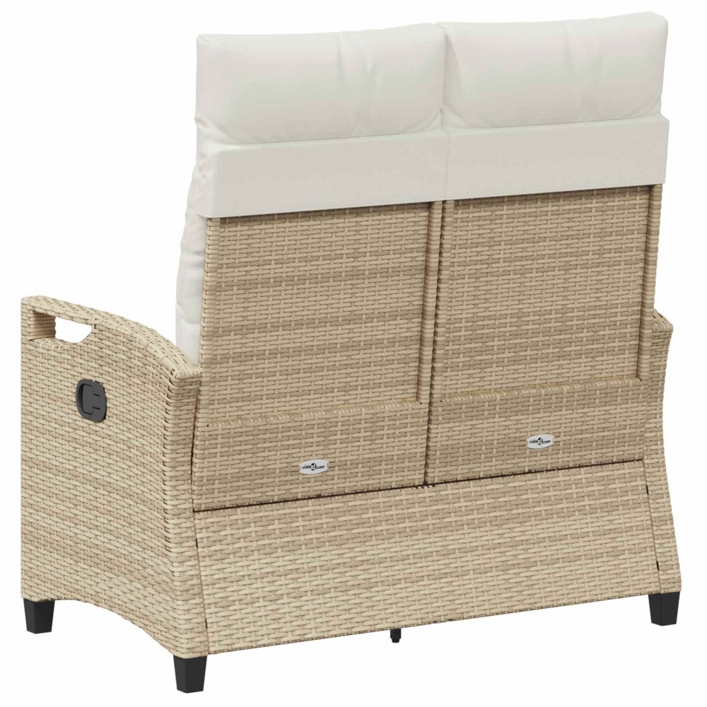 Produktbild för Trädgårdsbänk med kudde Beige och gräddfärgad 105 x 60 x 112 cm