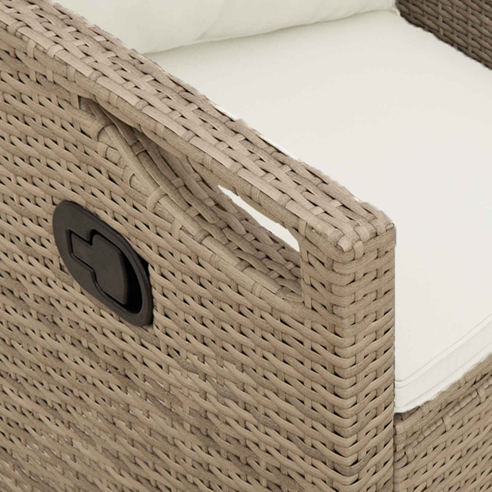Produktbild för Trädgårdsbänk med kudde Beige och gräddfärgad 105 x 60 x 112 cm