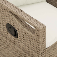Produktbild för Trädgårdsbänk med kudde Beige och gräddfärgad 105 x 60 x 112 cm