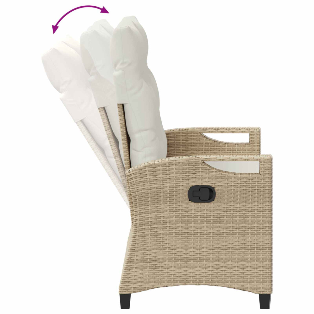 Produktbild för Trädgårdsbänk med kudde Beige och gräddfärgad 105 x 60 x 112 cm
