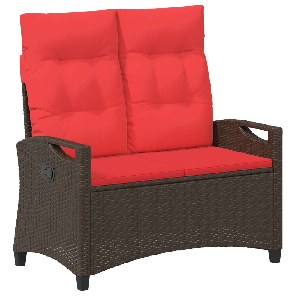 Produktbild för Trädgårdsbänk Brun och Röd 105 x 60 x 112 cm Stål och Polyester