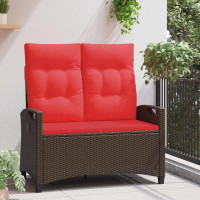 Produktbild för Trädgårdsbänk Brun och Röd 105 x 60 x 112 cm Stål och Polyester