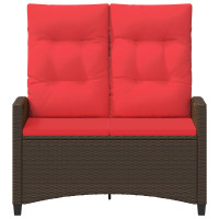 Produktbild för Trädgårdsbänk Brun och Röd 105 x 60 x 112 cm Stål och Polyester