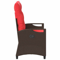 Produktbild för Trädgårdsbänk Brun och Röd 105 x 60 x 112 cm Stål och Polyester