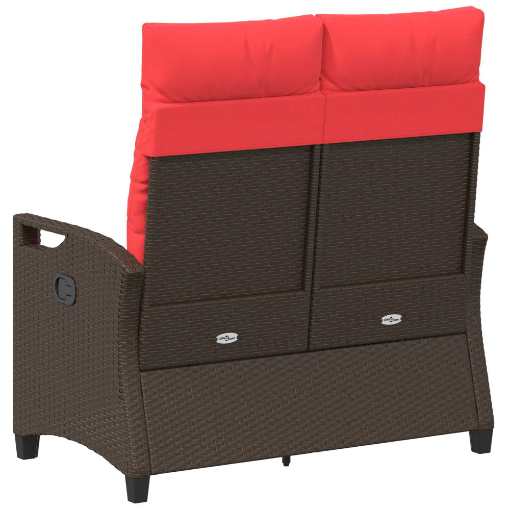 Produktbild för Trädgårdsbänk Brun och Röd 105 x 60 x 112 cm Stål och Polyester