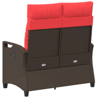 Produktbild för Trädgårdsbänk Brun och Röd 105 x 60 x 112 cm Stål och Polyester