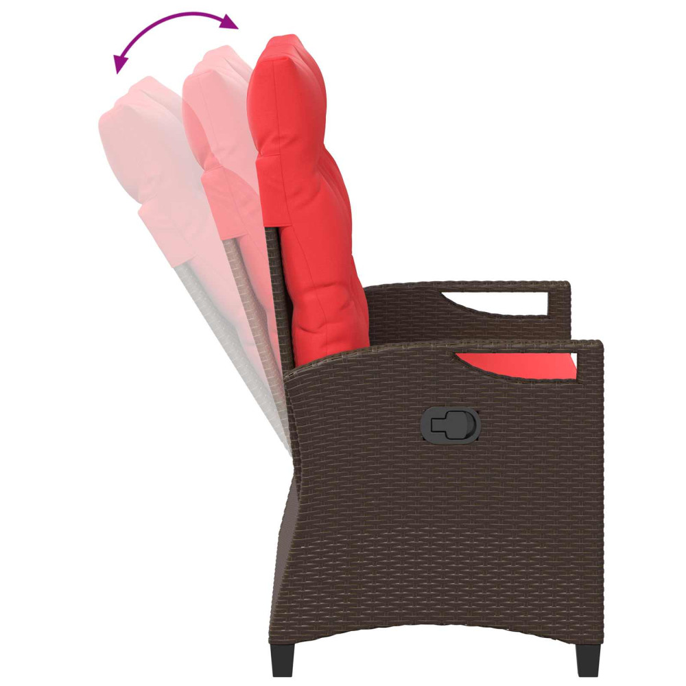 Produktbild för Trädgårdsbänk Brun och Röd 105 x 60 x 112 cm Stål och Polyester