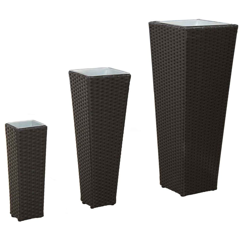 Produktbild för Utomhusset 3 pcs Svart Metall