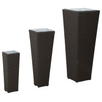 Produktbild för Utomhusset 3 pcs Svart Metall
