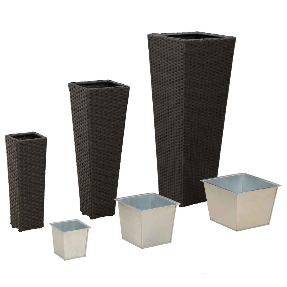 Produktbild för Utomhusset 3 pcs Svart Metall