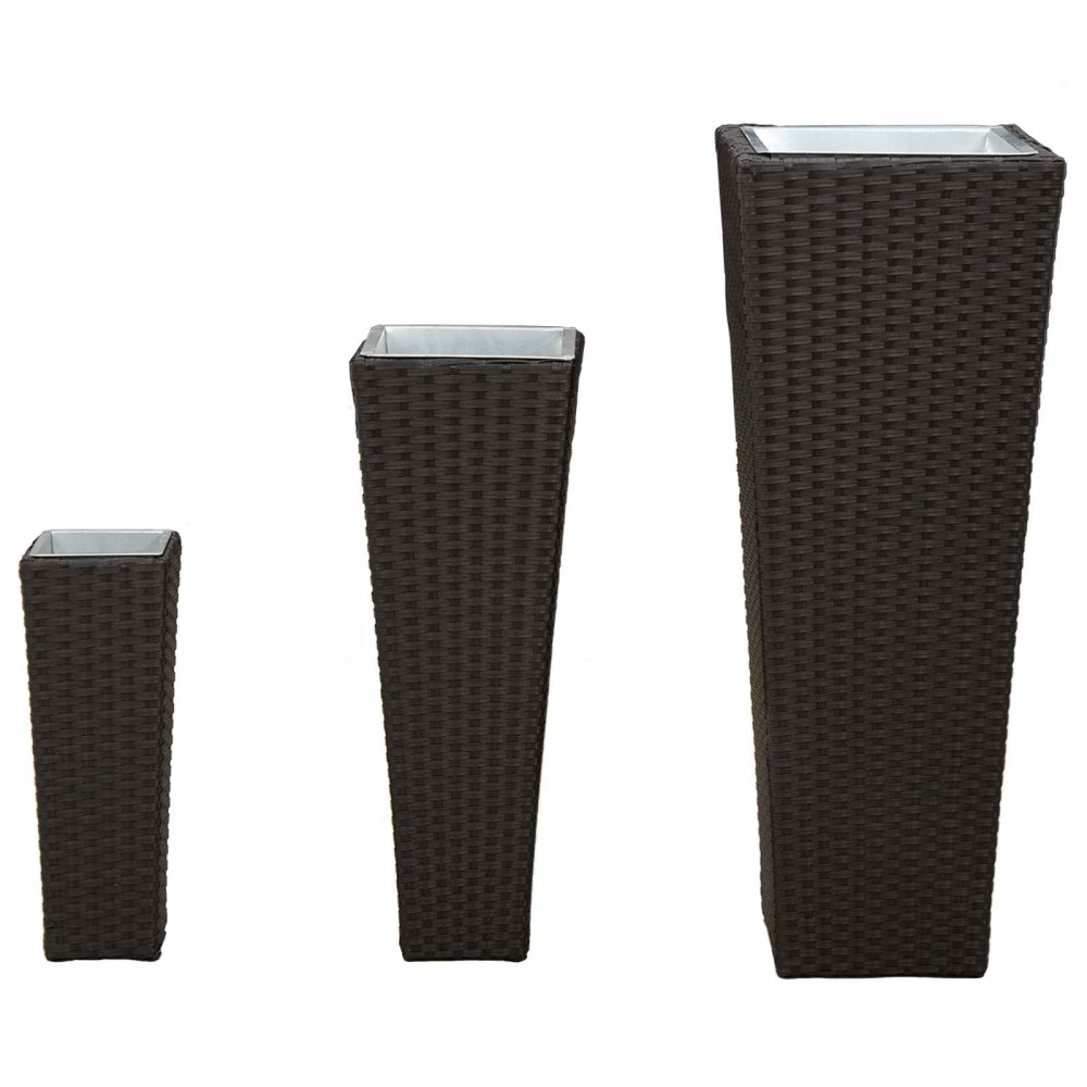 Produktbild för Utomhusset 3 pcs Svart Metall