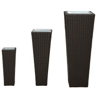 Produktbild för Utomhusset 3 pcs Svart Metall