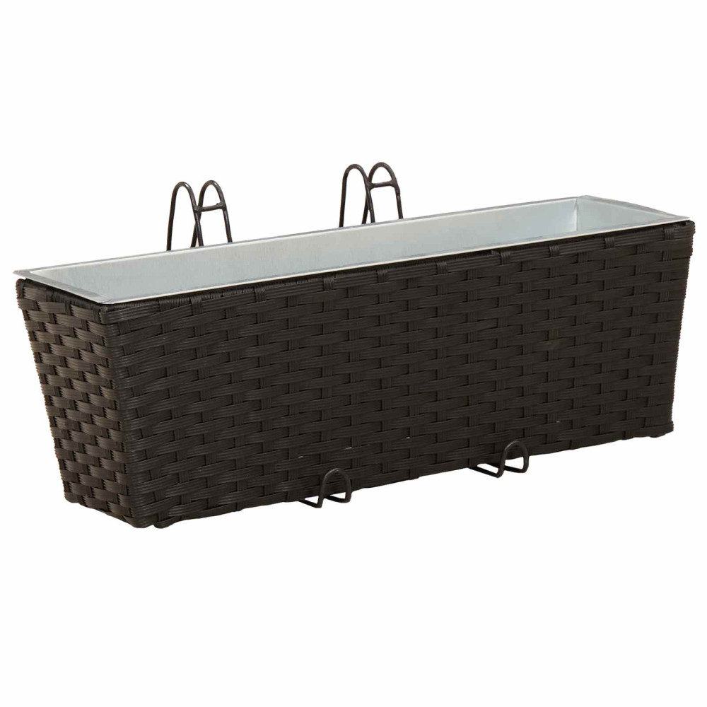 Produktbild för Räcke 2 pcs Svart 50 x 17 x 17 cm Metall