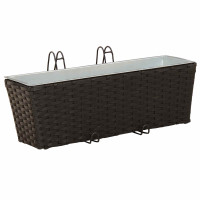 Produktbild för Räcke 2 pcs Svart 50 x 17 x 17 cm Metall