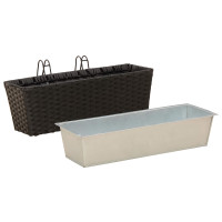 Produktbild för Räcke 2 pcs Svart 50 x 17 x 17 cm Metall