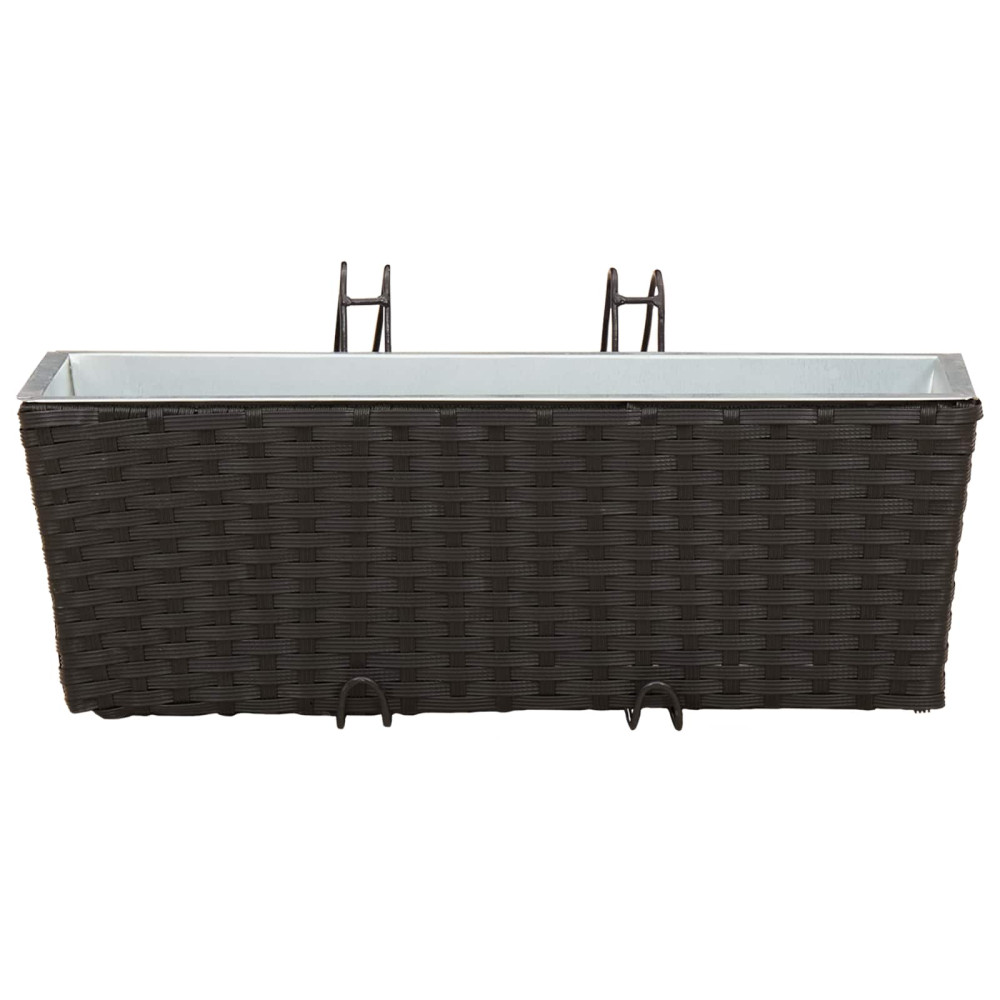 Produktbild för Räcke 2 pcs Svart 50 x 17 x 17 cm Metall