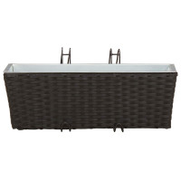 Produktbild för Räcke 2 pcs Svart 50 x 17 x 17 cm Metall