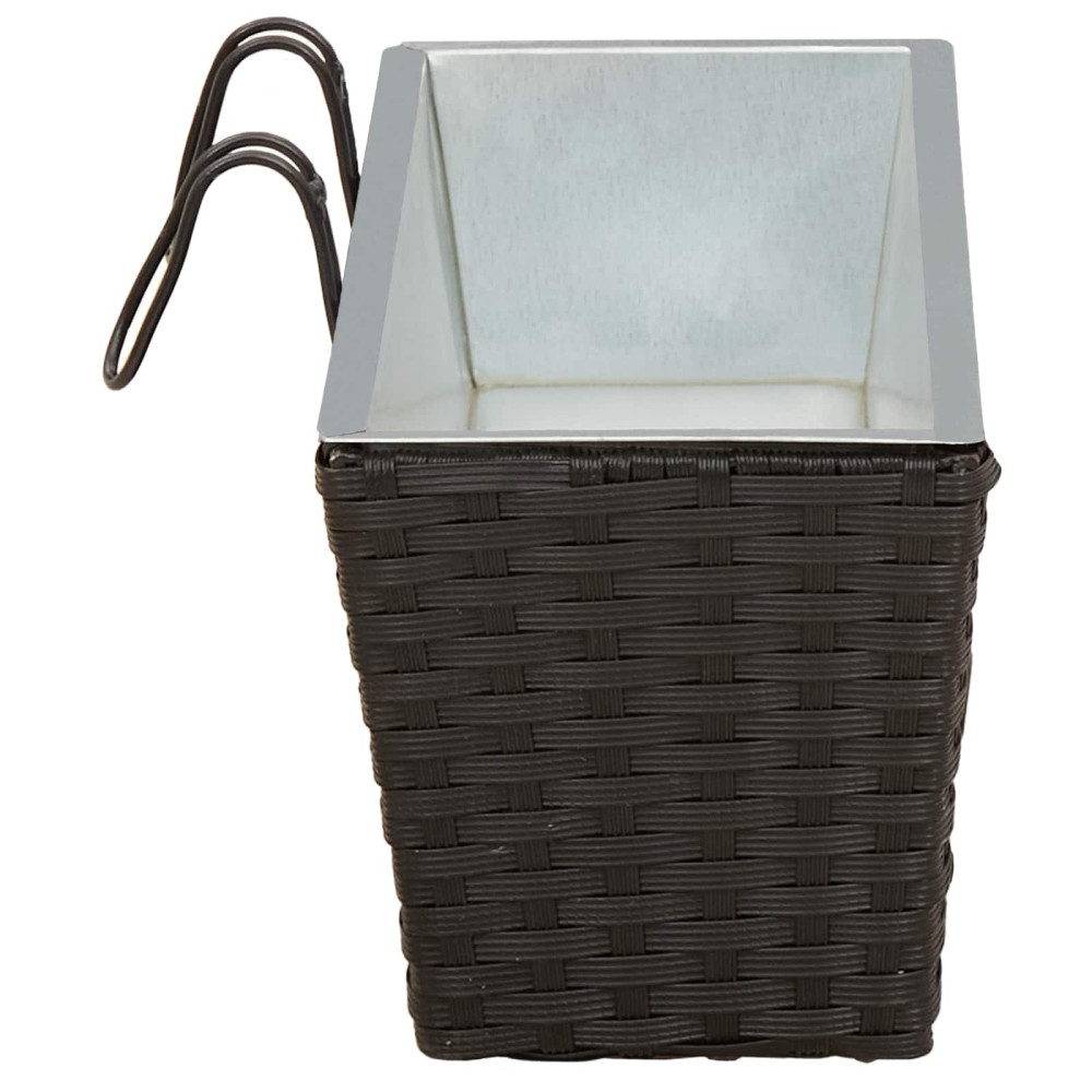 Produktbild för Räcke 2 pcs Svart 50 x 17 x 17 cm Metall