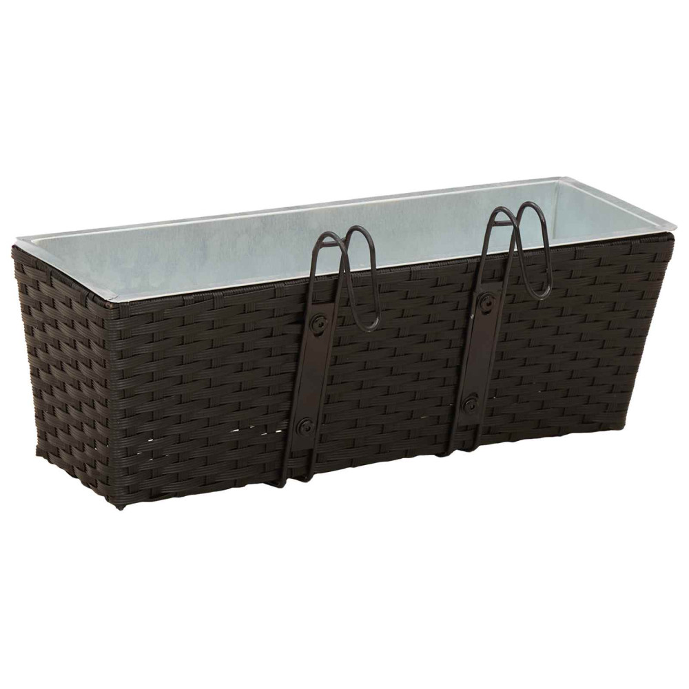 Produktbild för Räcke 2 pcs Svart 50 x 17 x 17 cm Metall