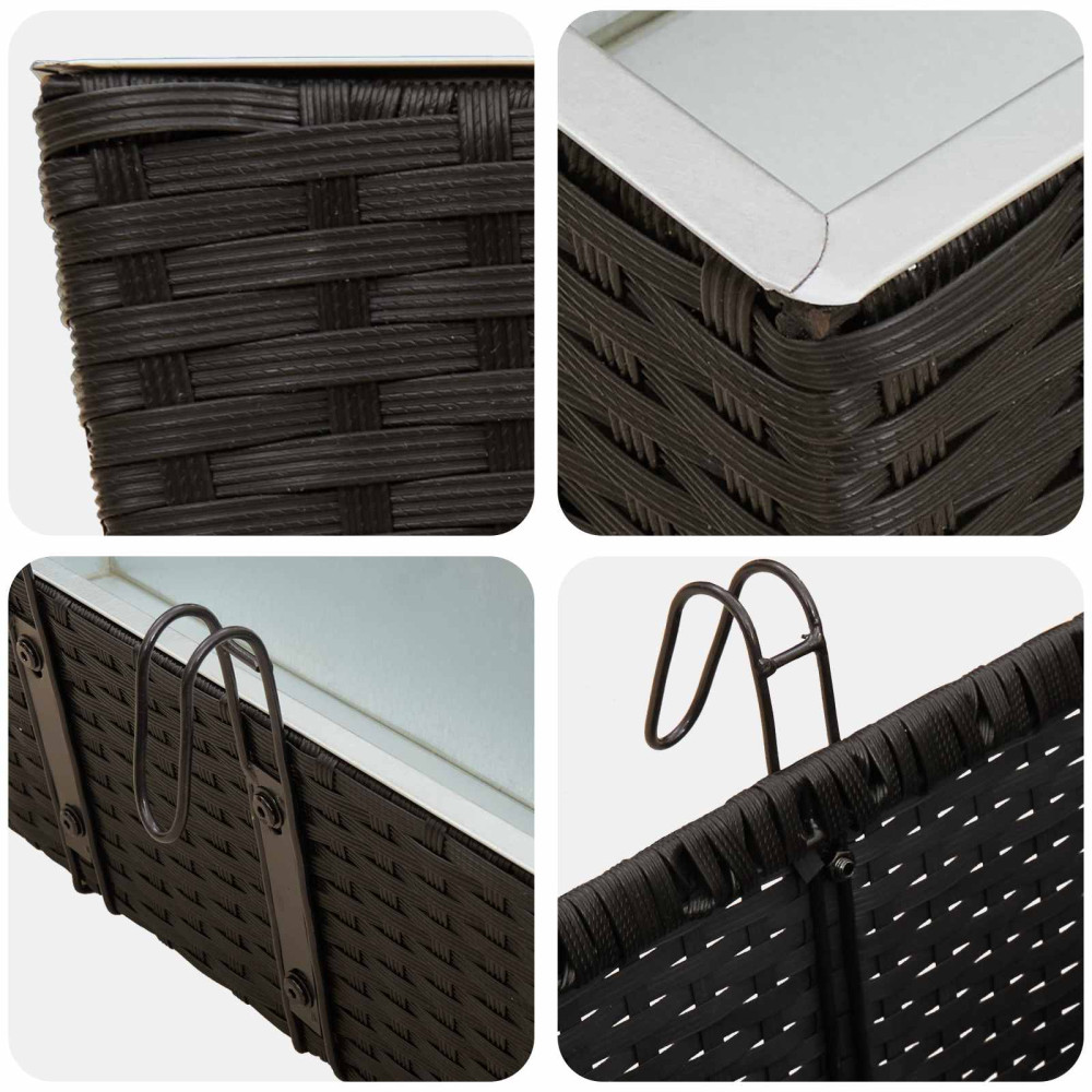 Produktbild för Räcke 2 pcs Svart 50 x 17 x 17 cm Metall