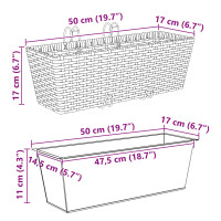 Produktbild för Räcke 2 pcs Svart 50 x 17 x 17 cm Metall