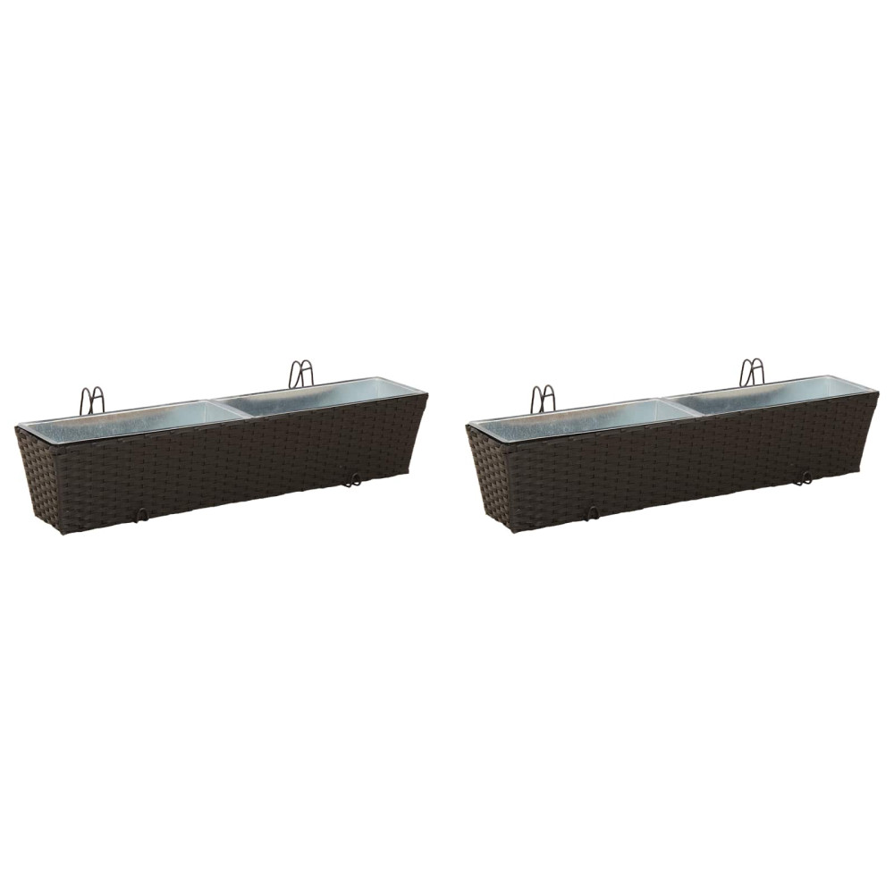 Produktbild för Räcke 2 pcs 80 x 17 x 17 cm Metall