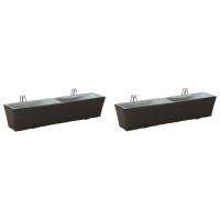 Produktbild för Räcke 2 pcs 80 x 17 x 17 cm Metall