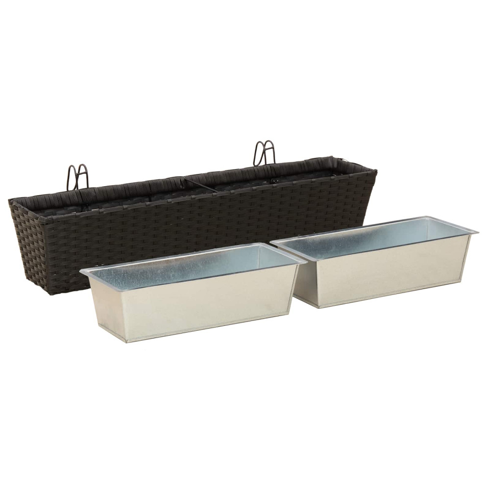 Produktbild för Räcke 2 pcs 80 x 17 x 17 cm Metall