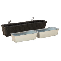 Produktbild för Räcke 2 pcs 80 x 17 x 17 cm Metall