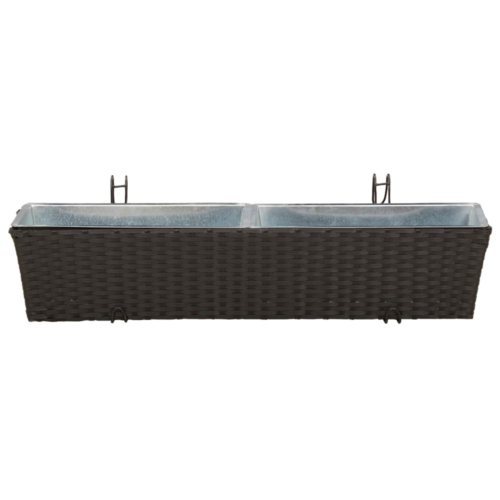Produktbild för Räcke 2 pcs 80 x 17 x 17 cm Metall
