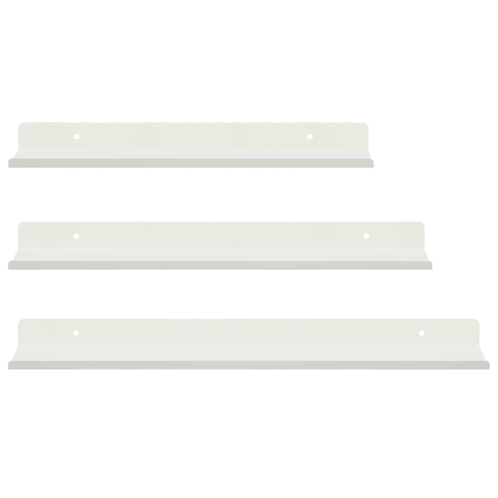 Produktbild för Flytande hylla Väggmonterad 3 pcs Vit 40 x 9 x 2,5 cm Stål