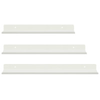 Produktbild för Flytande hylla Väggmonterad 3 pcs Vit 40 x 9 x 2,5 cm Stål